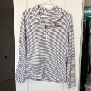 Vineyard Vines Gray and White Performance Shep Shirt